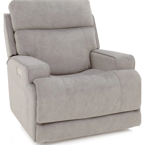 Ashbee Zero Gravity Power Recliner w/ Power Head Rest & Footrest Ext in Dove Neutral Fabric